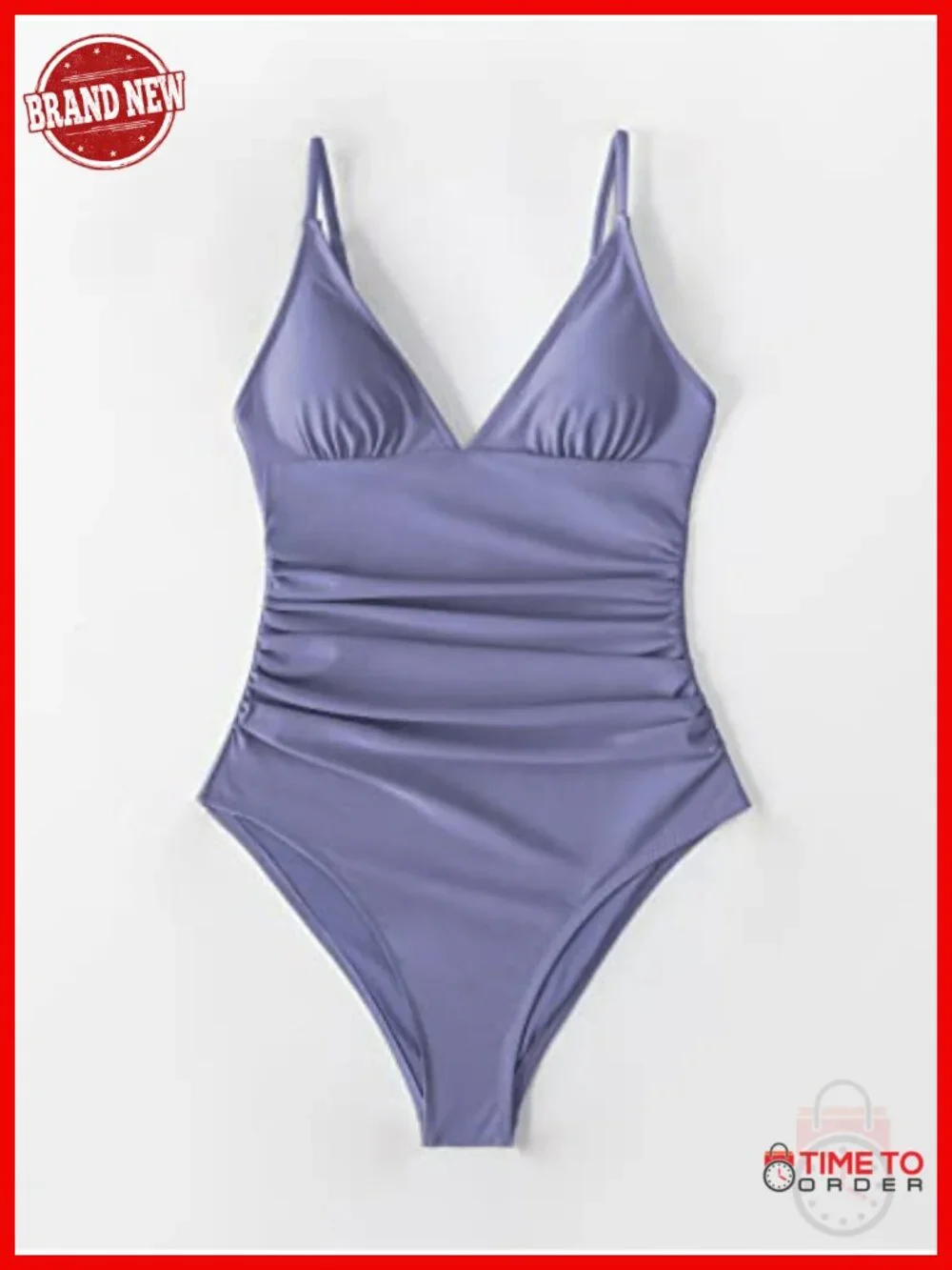 Women's One Piece Swimsuit Tummy Control V Neck Adjustable Straps Bathing Suit